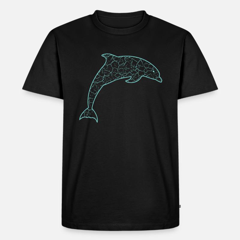 Delfin - Männer Premium Bio T-Shirt - Schwarz
