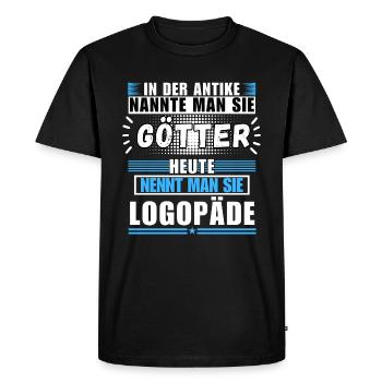 Gods in Antiquity. Today Speech Therapist - Men's Premium Organic T-Shirt - black - Front - Nico (187cm)