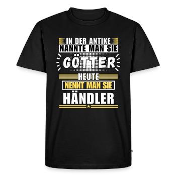 Gods in antiquity. Today dealer - Men's Premium Organic T-Shirt - black - Front - Nico (187cm)
