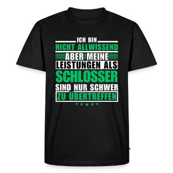 Unrivalled performance as a locksmith - Men's Premium Organic T-Shirt - black - Front - Nico (187cm)