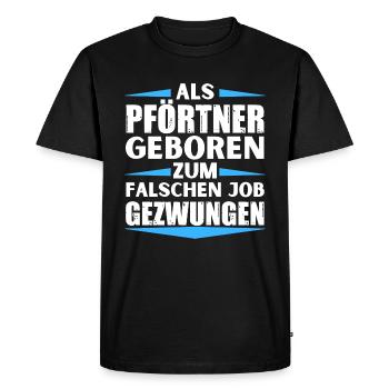 Doorman landed in the wrong job - Men's Premium Organic T-Shirt - black - Front - Nico (187cm)
