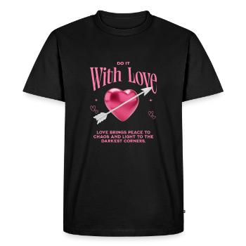 Do it with love - Männer Premium Bio T-Shirt - Schwarz - Vorne - Nico (187cm)