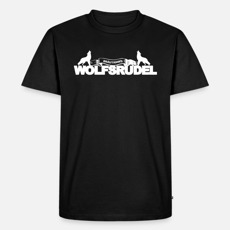 Wolfsrudel Bräutigam Junggesellenabschied Geschenk - Männer Premium Bio T-Shirt - Schwarz