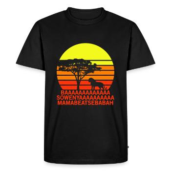 Roi Lion Afrique Coucher Soleil Hommes Femmes Enfants - T-shirt Premium bio Homme - noir - Devant - Nico (187cm)
