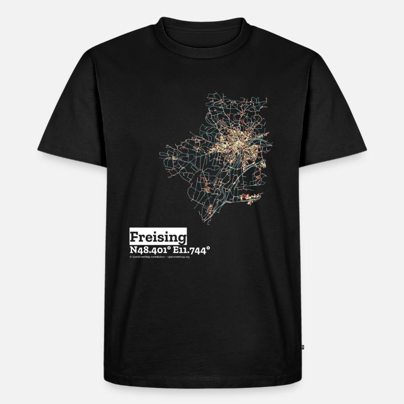 Freising Basic Pastels - Männer Premium Bio T-Shirt - Schwarz