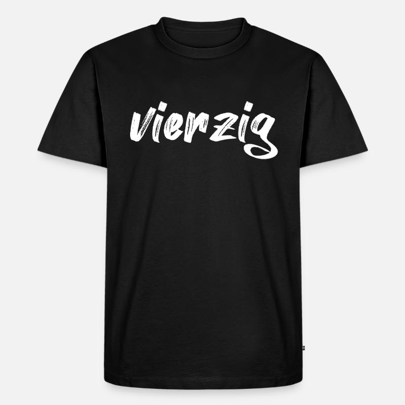 vierzig 40 Schriftzug - Männer Premium Bio T-Shirt - Schwarz