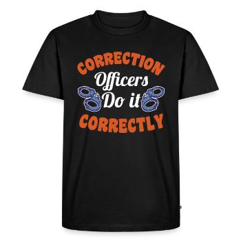 Motivation du système pénitentiaire pour les agents pénitentiaires - T-shirt Premium bio Homme - noir - Devant - Nico (187cm)