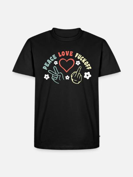 Fred Love Fuckoff - Herre Premium økologisk T-shirt - sort
