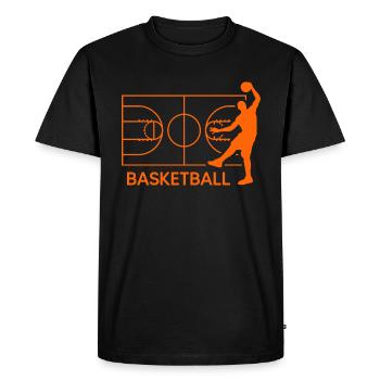 Basketball slamdunk basketball player "throwing baskets" - Men's Premium Organic T-Shirt - black - Front - Nico (187cm)