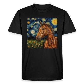 Cheval Van Gogh - T-shirt Premium bio Homme - noir - Devant - Nico (187cm)