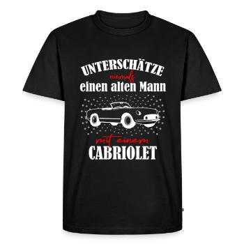 Retired man convertible fan - Men's Premium Organic T-Shirt - black - Front - Nico (187cm)