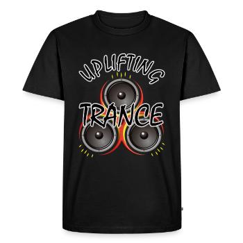 Uplifting Trance with Speaker - Music - Men's Premium Organic T-Shirt - black - Front - Nico (187cm)