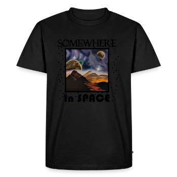 Quelque part dans l’espace une planète mystérieuse - T-shirt Premium bio Homme - noir - Devant - Nico (187cm)