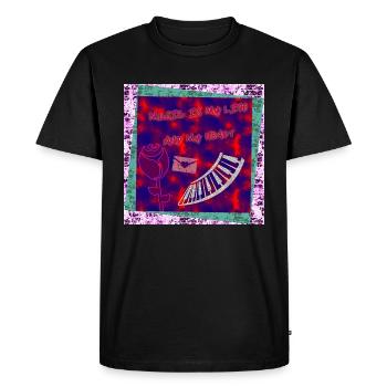 La musique est ma vie et mon cœur - T-shirt Premium bio Homme - noir - Devant - Nico (187cm)