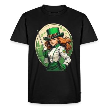 Clôture Trèfle de la Saint-Patrick - T-shirt Premium bio Homme - noir - Devant - Nico (187cm)