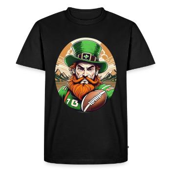 St. Patrick’s Day Shamrock Football américain - T-shirt Premium bio Homme - noir - Devant - Nico (187cm)