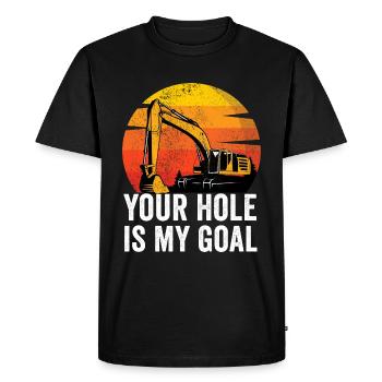 Excavator Construction Worker - Men's Premium Organic T-Shirt - black - Front - Nico (187cm)