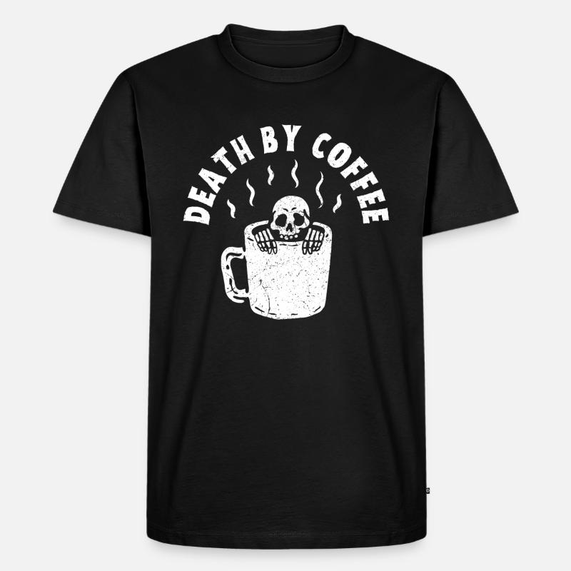 Tod durch Kaffee - Männer Premium Bio T-Shirt - Schwarz