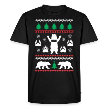 bear hugs christmas bear hug ugly - Men's Premium Organic T-Shirt - black - Front - Nico (187cm)