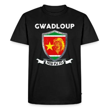 Guadeloupe Bouclier Nou Pli Fo - T-shirt Premium bio Homme - noir - Devant - Nico (187cm)
