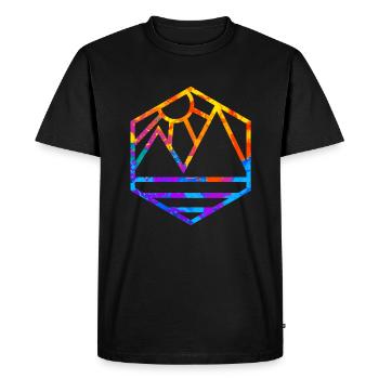 Mountain Mountains Logo Design Mountaineer Gift - Men's Premium Organic T-Shirt - black - Front - Nico (187cm)