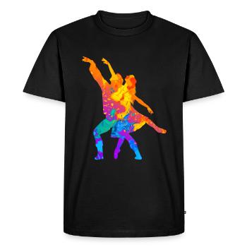Danse de couple Danseurs de danse Salle de bal Tango - T-shirt Premium bio Homme - noir - Devant - Nico (187cm)