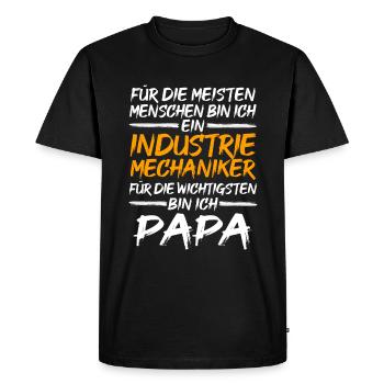 Industrial Mechanic Dad Father Mechanic - Men's Premium Organic T-Shirt - black - Front - Nico (187cm)
