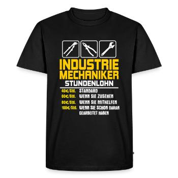 Mécanicien industriel drôle de dicton salaire horaire - T-shirt Premium bio Homme - noir - Devant - Nico (187cm)