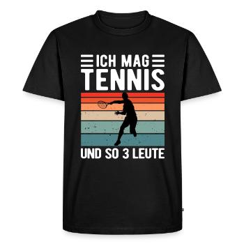 Tennis Joueur de tennis Court de tennis rétro - T-shirt Premium bio Homme - noir - Devant - Nico (187cm)