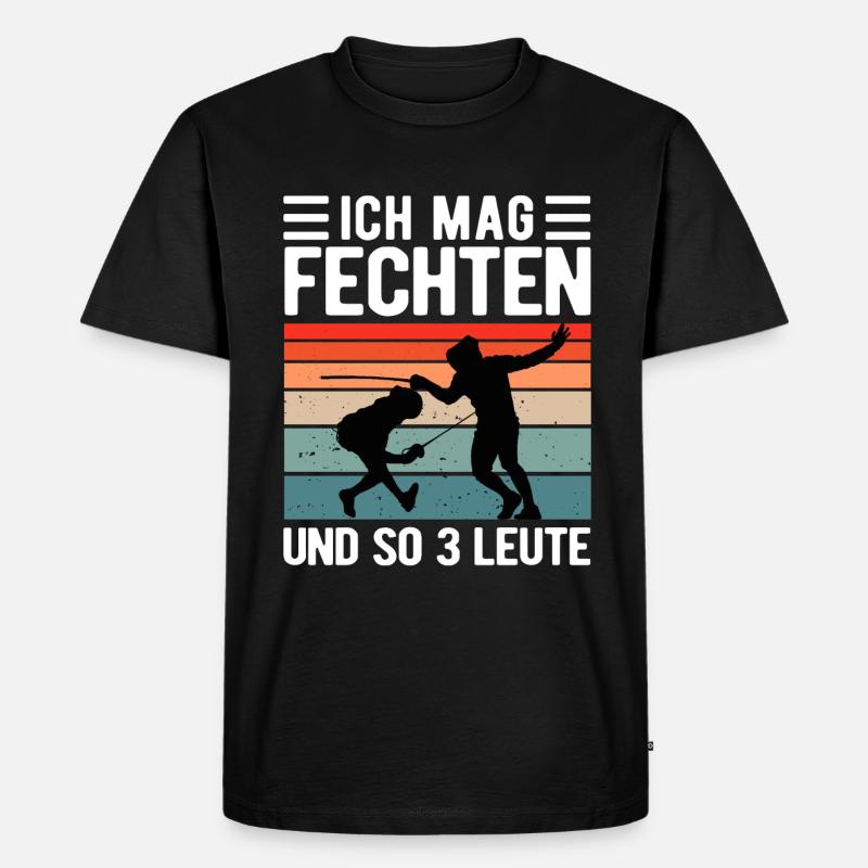 Fechten Lustiger Fechter Spruch - Männer Premium Bio T-Shirt - Schwarz