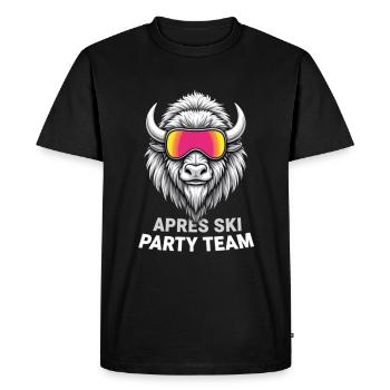 Après-ski Alcool Soirée Sports d’hiver Ski - T-shirt Premium bio Homme - noir - Devant - Nico (187cm)
