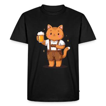 Chat avec de la bière Amoureux des chats Bavière Volksfest - T-shirt Premium bio Homme - noir - Devant - Nico (187cm)