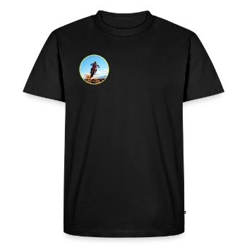 Logo de couleur motocross - Jaune - T-shirt Premium bio Homme - noir - Devant - Nico (187cm)