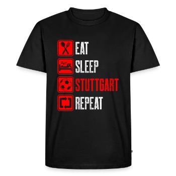 Repeat Stuttgart - Men's Premium Organic T-Shirt - black - Front - Nico (187cm)