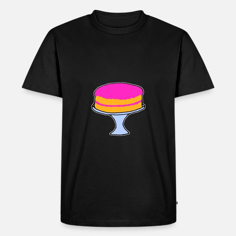 Torte Kuchen - Männer Premium Bio T-Shirt - Schwarz