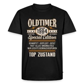 Oldtimer Baujahr Jahrgang 1984 Geburtstag Geschenk - Männer Premium Bio T-Shirt - Schwarz - Vorne - Nico (187cm)