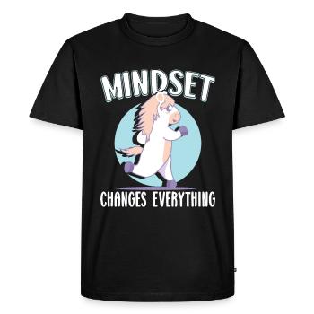 Cardio Gym Poney Motivation Mindset, Marathon - T-shirt Premium bio Homme - noir - Devant - Nico (187cm)