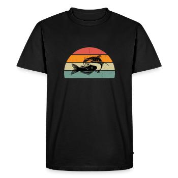 silure vintage cadeau pêcheur personnalisé poisson - T-shirt Premium bio Homme - noir - Devant - Nico (187cm)