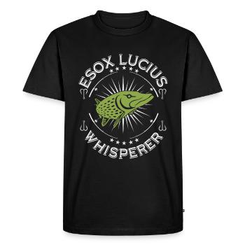 Esox Lucius Pêche - T-shirt Premium bio Homme - noir - Devant - Nico (187cm)