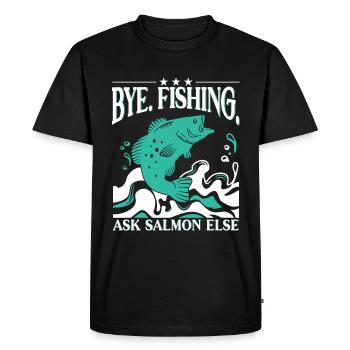 Pêche au saumon - T-shirt Premium bio Homme - noir - Devant - Nico (187cm)