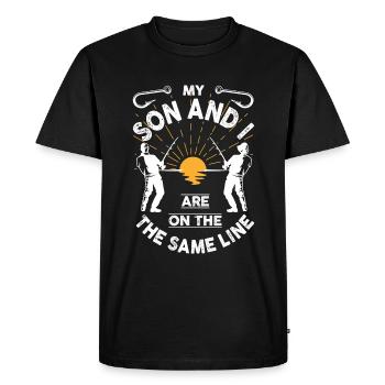 Fils pêcheur - T-shirt Premium bio Homme - noir - Devant - Nico (187cm)