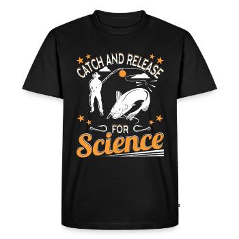 Poisson biologiste - T-shirt Premium bio Homme - noir - Devant - Nico (187cm)