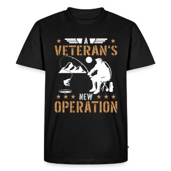 Fishing Operation Veteran - Men's Premium Organic T-Shirt - black - Front - Nico (187cm)