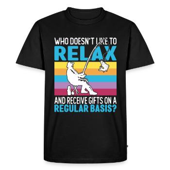 Ice Fishing Gift - Men's Premium Organic T-Shirt - black - Front - Nico (187cm)
