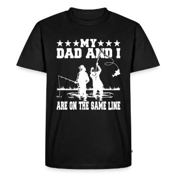 Père Fils Leine - T-shirt Premium bio Homme - noir - Devant - Nico (187cm)