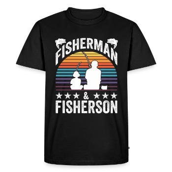 Pêcheur Papa Fils - T-shirt Premium bio Homme - noir - Devant - Nico (187cm)
