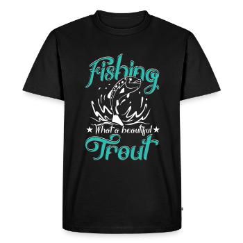 Pensées de pêche - T-shirt Premium bio Homme - noir - Devant - Nico (187cm)