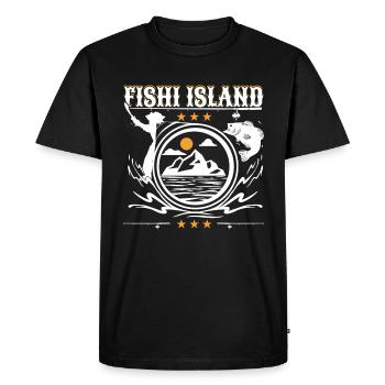 Pêche aux Fidji - T-shirt Premium bio Homme - noir - Devant - Nico (187cm)