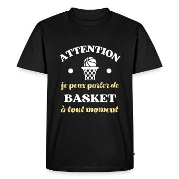 parler de basket humour basketball homme cadeau - T-shirt Premium bio Homme - noir - Devant - Nico (187cm)
