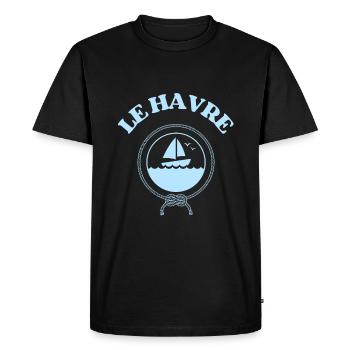 le havre bateau homme cadeau personnalisé femme - T-shirt Premium bio Homme - noir - Devant - Nico (187cm)